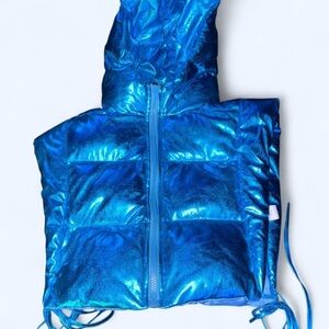 Shiny Blue Puffer Vest
